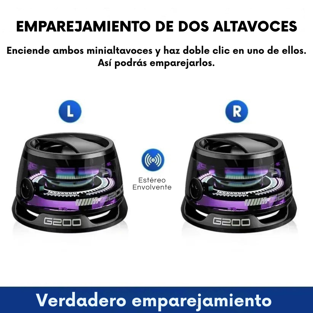 GlowBeat – Altavoz Bluetooth portátil con luces RGB y batería 7h
