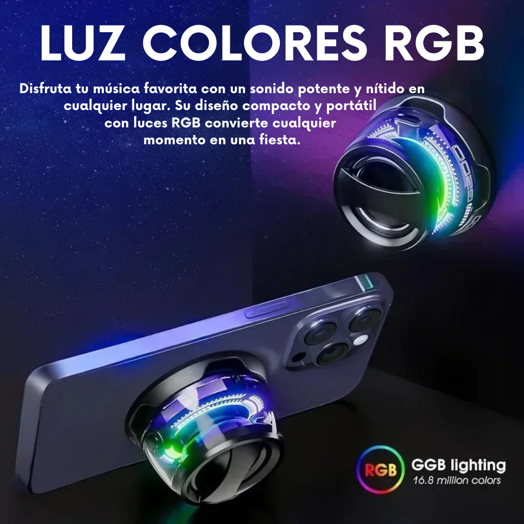 GlowBeat – Altavoz Bluetooth portátil con luces RGB y batería 7h